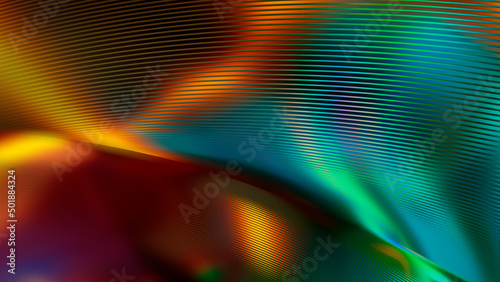 Colorful rainbow shifting lines - high tech digital backdrop - abstract 3D rendering