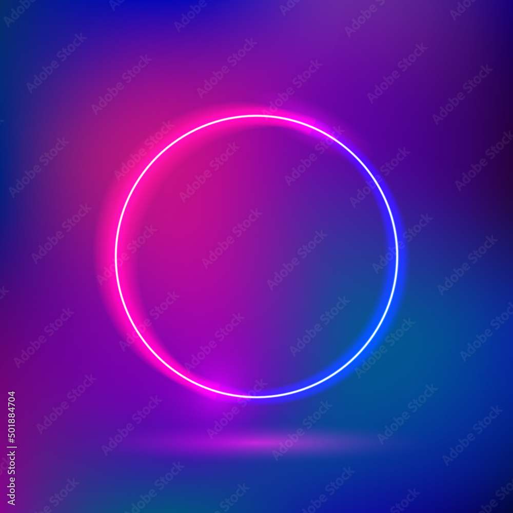Circle Neon with Gradient Mesh Background