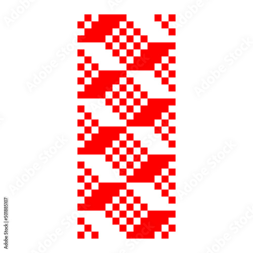 Pixelized pattern Vyshyvanka Traditional Ethnic Ukrainian Seamless Pattern slavic ornament