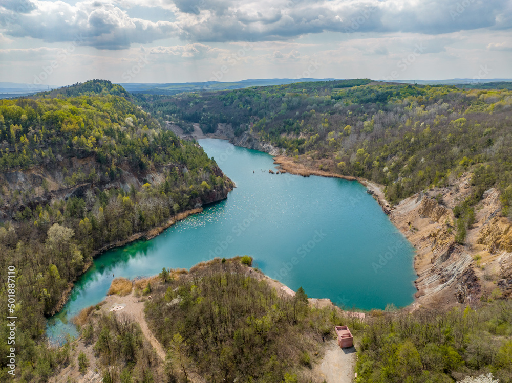 Hungary - ​Mine lake at Rudabánya - Amazing drone view