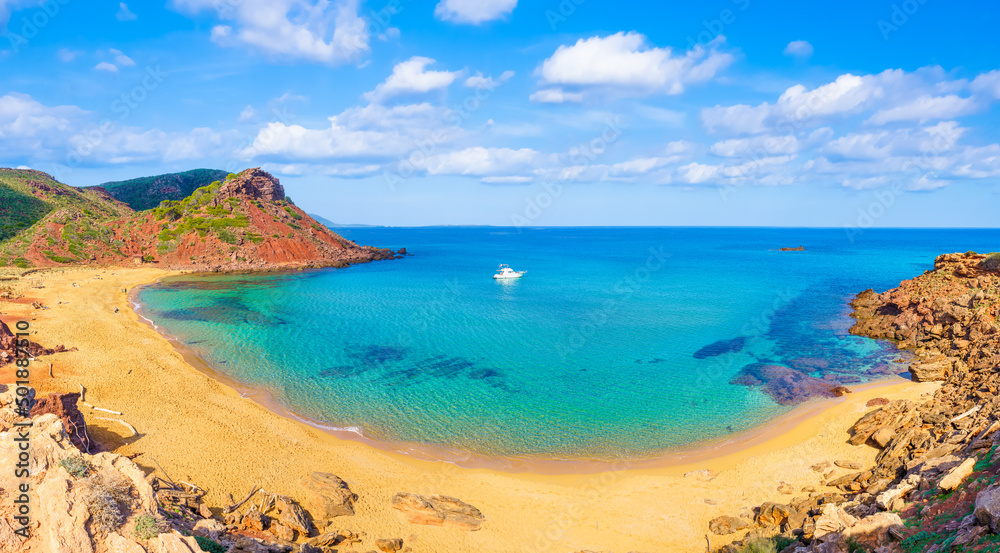 Landscape with Cala Pilar beach, Menorca island, Spain