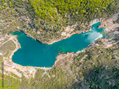 Hungary - ​Mine lake at Rudabánya - Amazing drone view