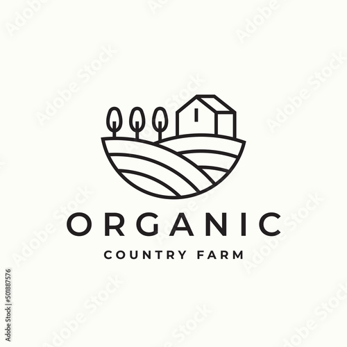 Papier peint Organic country farm logo