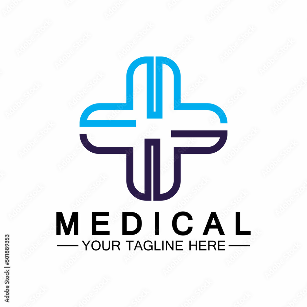 Obraz premium Medical Cross and Health Pharmacy Logo Vector Template