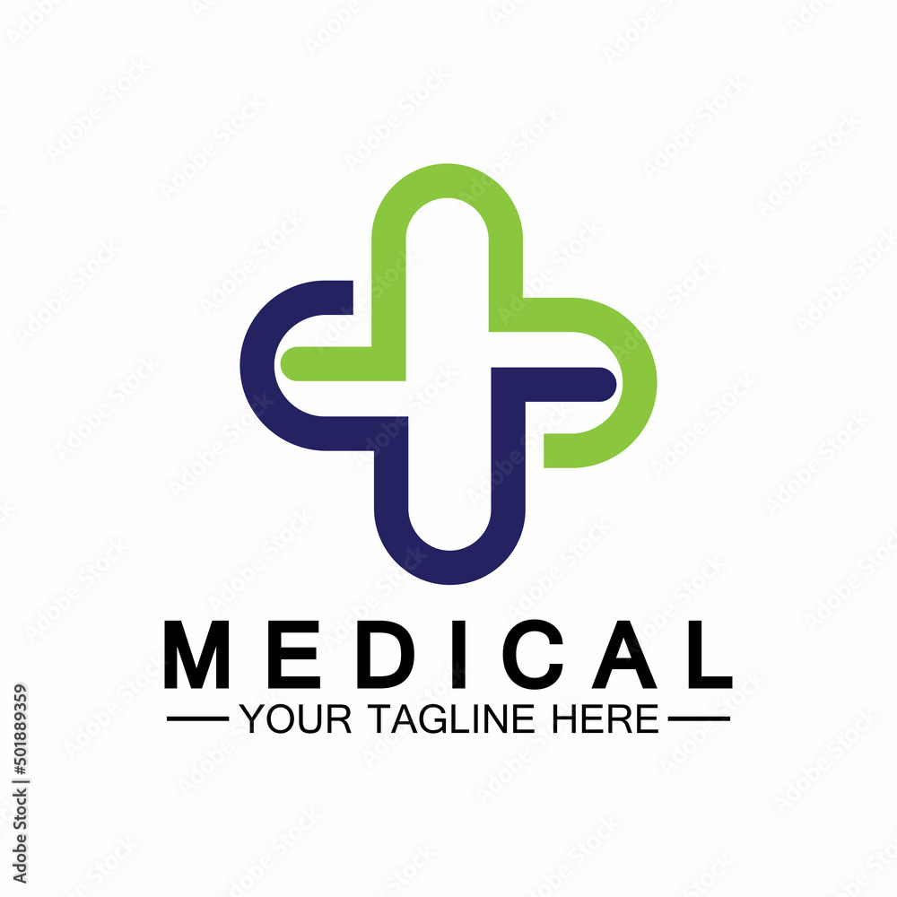 Medical Cross and Health Pharmacy Logo Vector Template