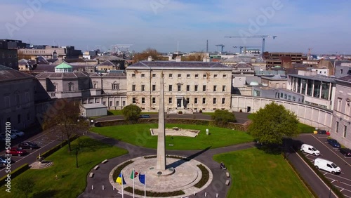 Leinster House in Dublin - the Irish Government Building from above - aerial view photo