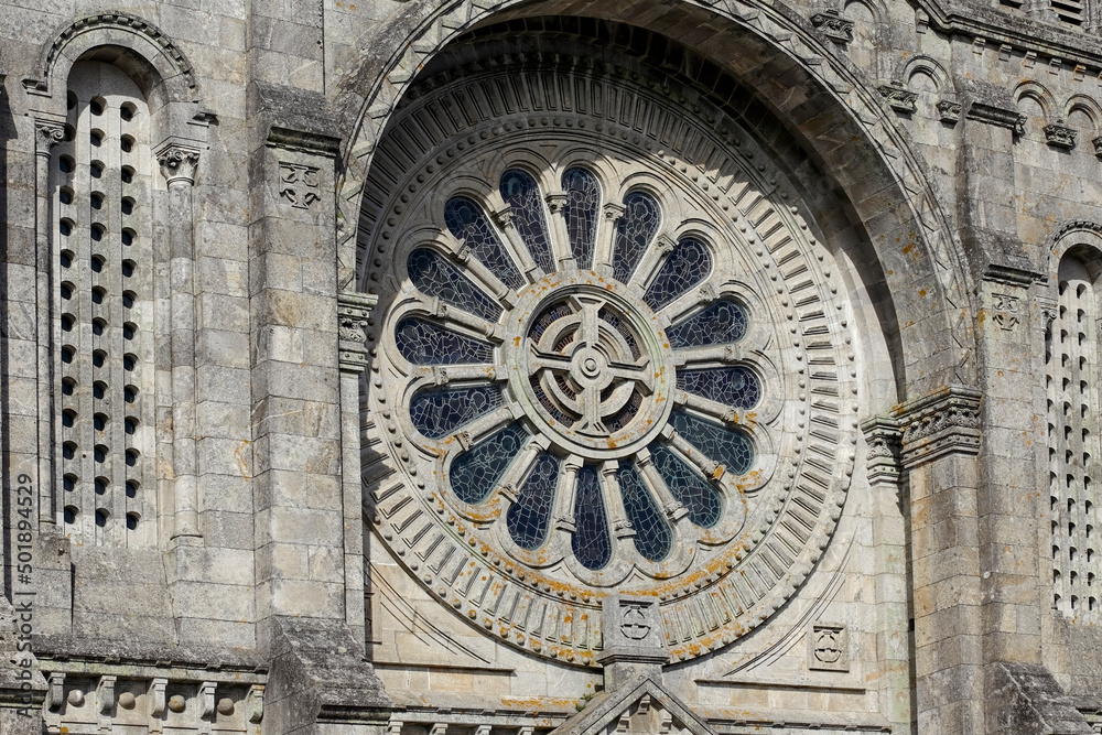 Rosacea of a granite church