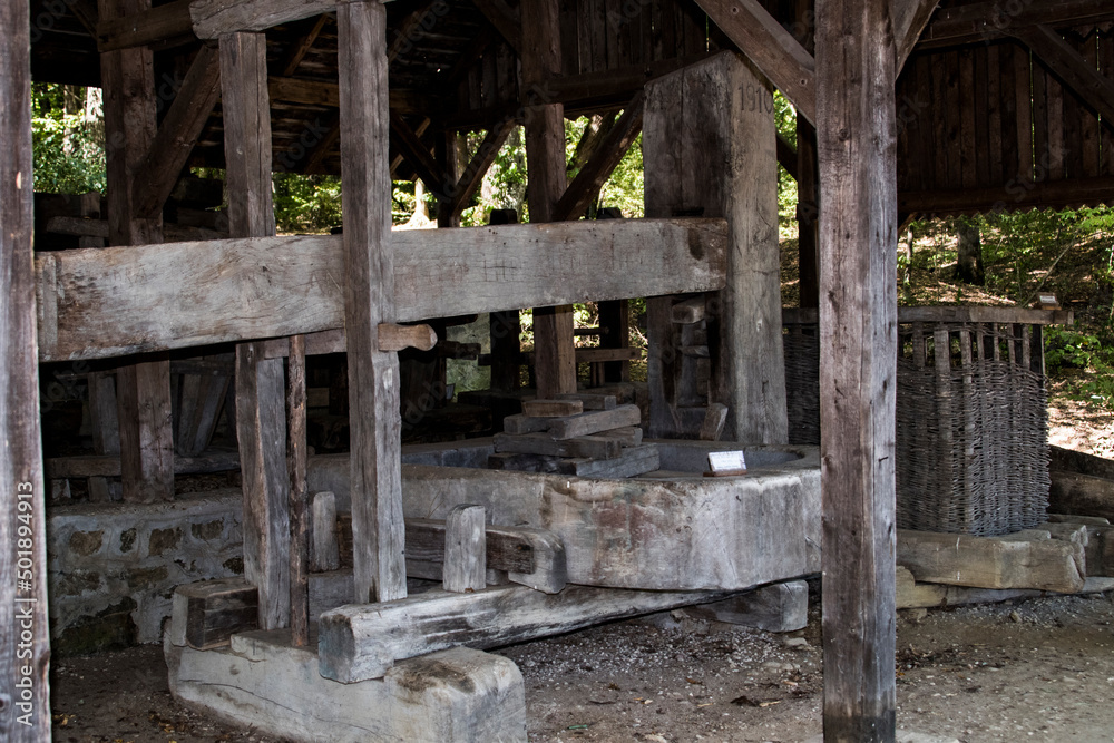 The medieval press for squeezing grapes, fruits or oilseeds 8 The medieval press for squeezing grapes, fruits or oilseeds 8