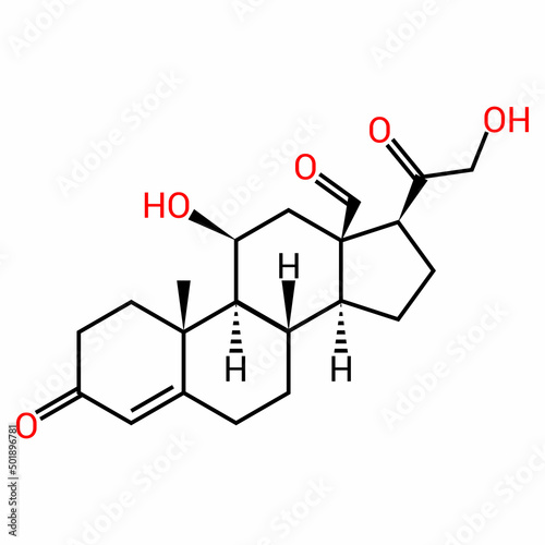 chemical structure of aldosterone (C21H28O5)
