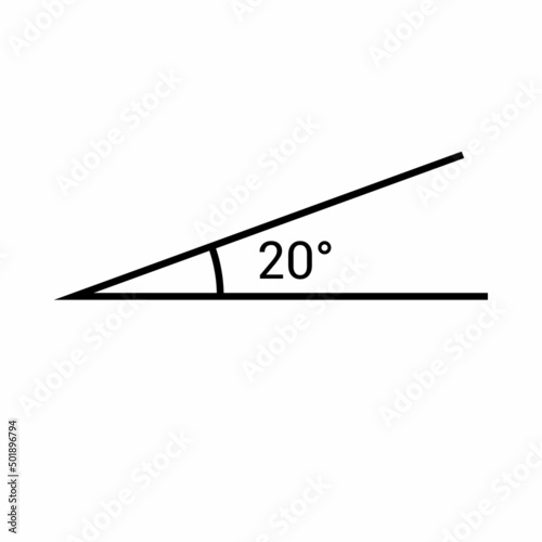20 degree angle icon in mathematics