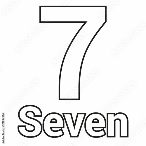coloring the number seven for preschool kids