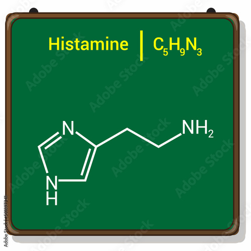 chemical structure of Histamine (C5H9N3)