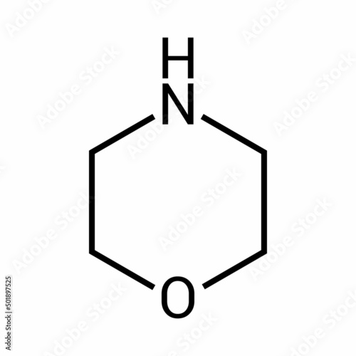 chemical structure of Morpholine (C4H9NO) photo