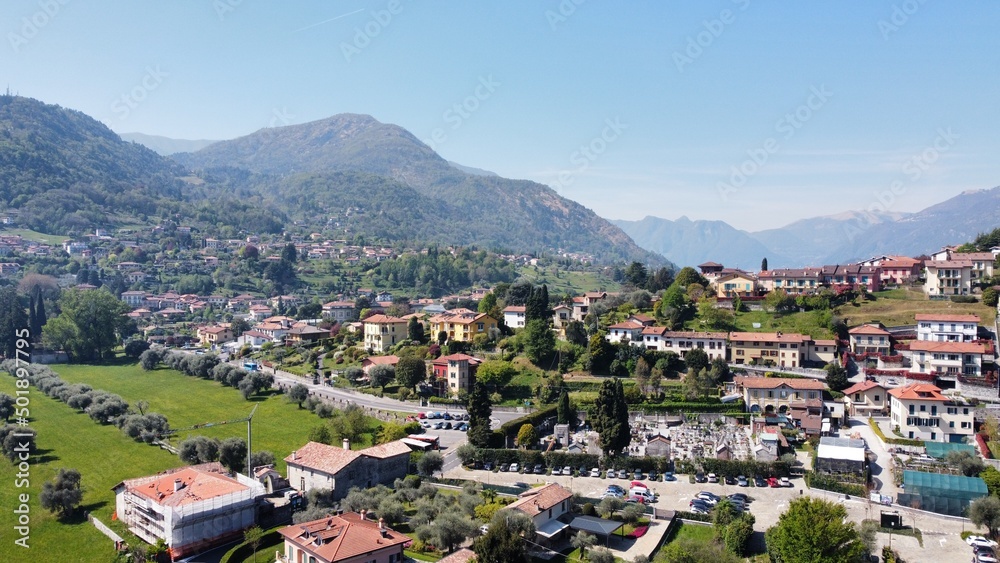 Village in the mountains, lake Como, Italy