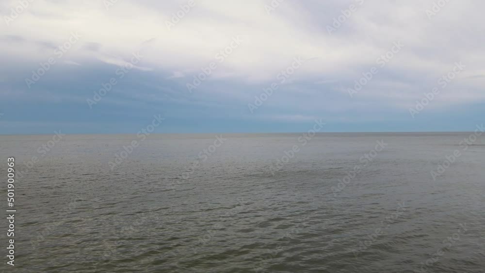 Aerial pan of the soft waters on Lake Michigan. Aerial pan of the soft waters on Lake Michigan.
