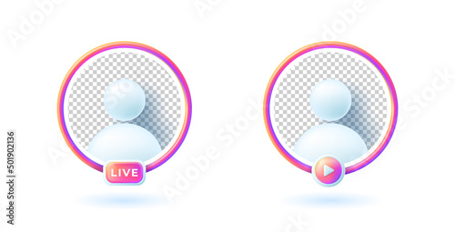 Social media live streaming video avatar user frame