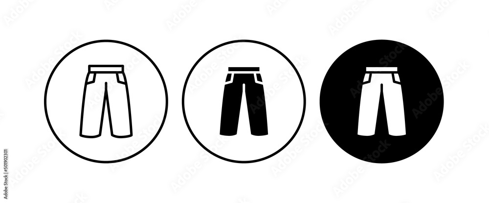 pant icon, Joggers, trousers, Denim or pants vector, sign, symbol, logo,  illustration, editable stroke, flat design style isolated on white vector  de Stock | Adobe Stock