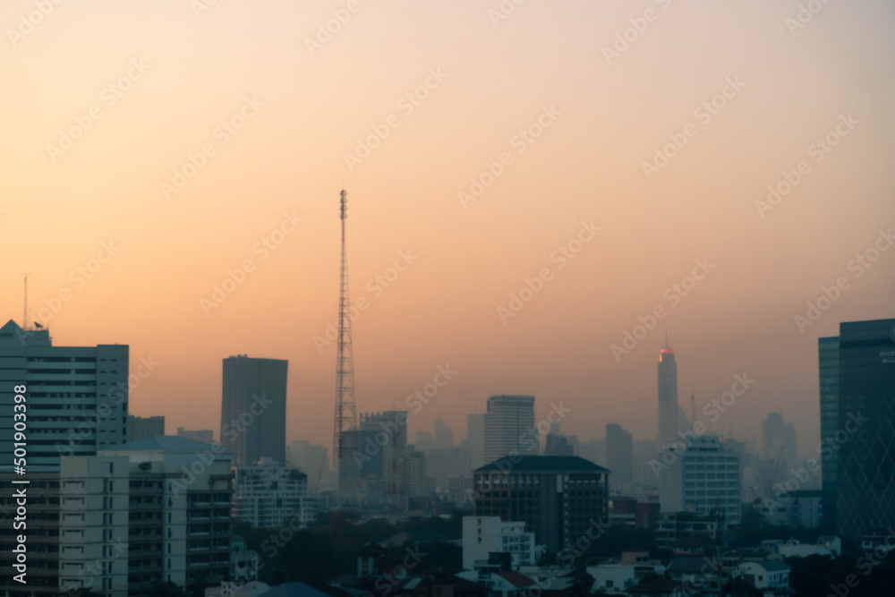 background city bangkok in the morning good weather