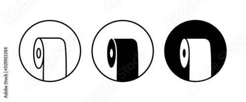 toilet tissue paper roll icon button, vector, sign, symbol, logo, illustration, editable stroke, flat design style isolated on white