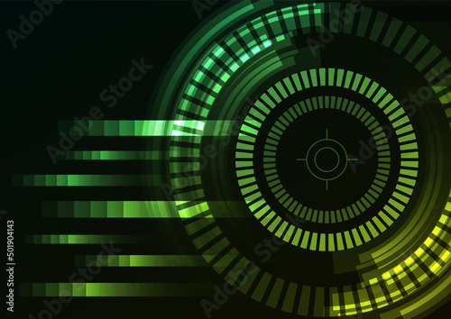 green abstract circle background, digital overlap layer line, cyber technology design template,s speed bar concept, vector illustration