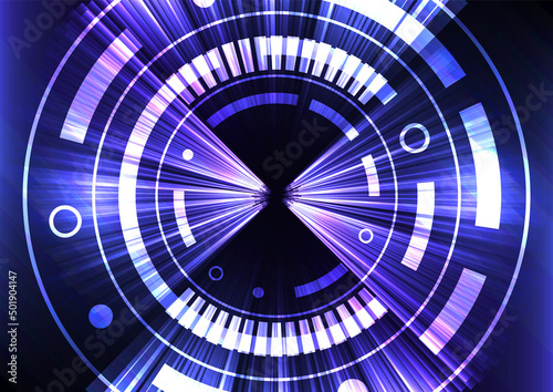 purple blue abstract circle background, digital overlap layer line, cyber technology design template,s speed bar concept, vector illustration