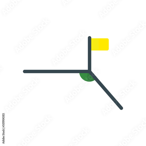 Corner kick icon vector. suitable for sport symbol, soccer. flat icon style. simple design editable. Design simple illustration