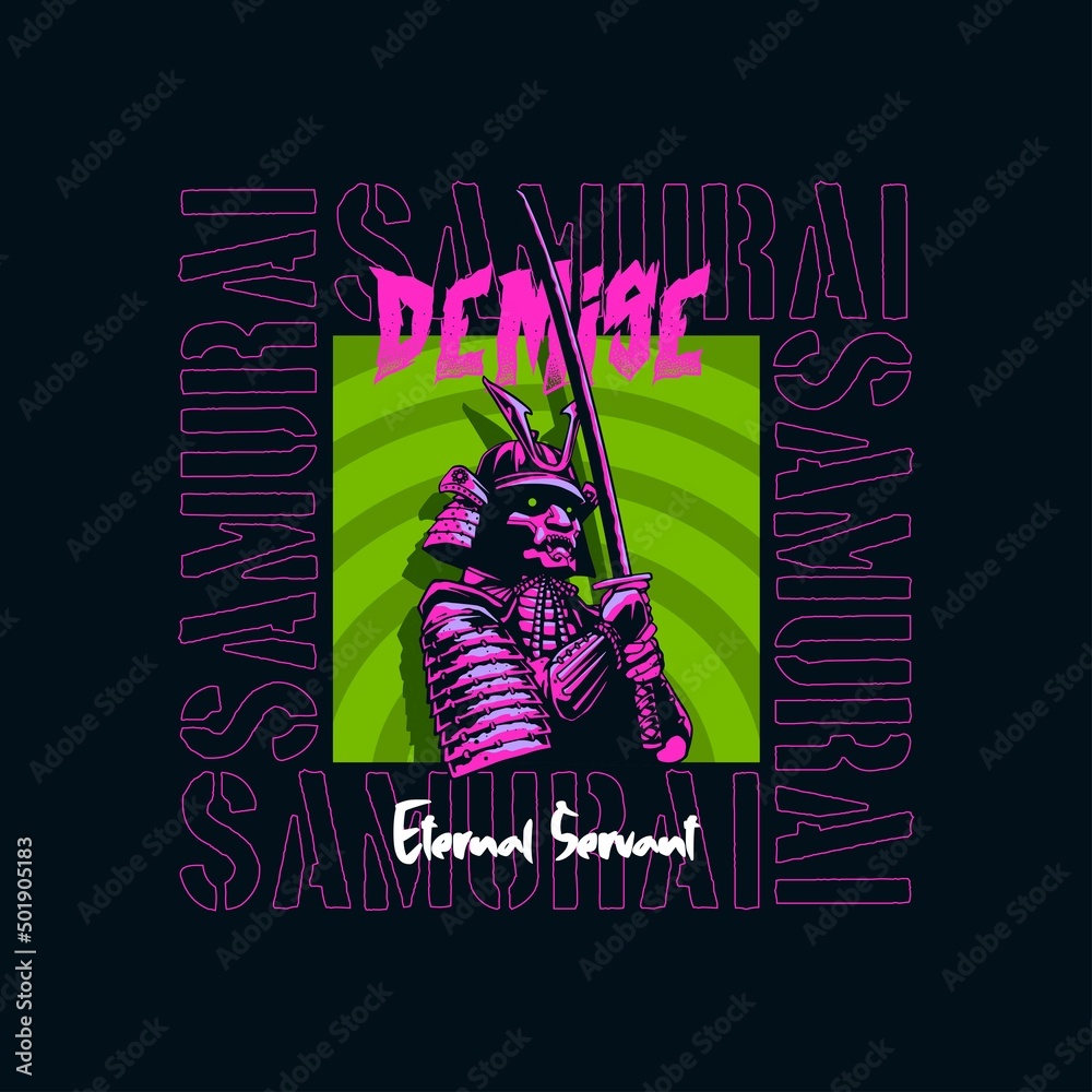 Obraz premium samurai artwork with street wear design style 