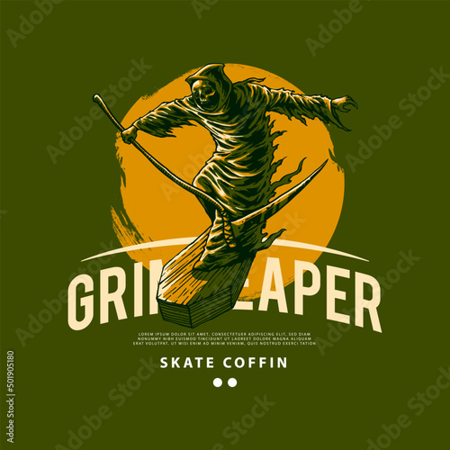 grim repaer artwork with street wear design style 