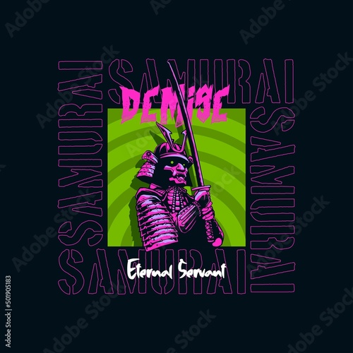 samurai artwork with street wear design style 