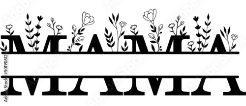 Floral Mama Split Monogram Vector