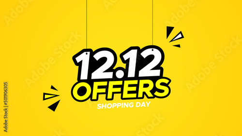 12.12 Shopping day sale poster or flyer design. 12.12 Crazy sales online. EPS 10