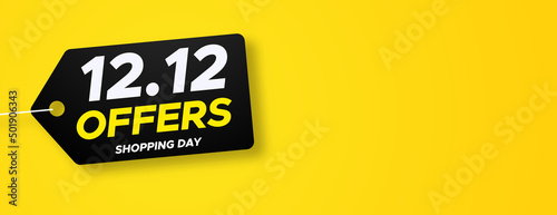 12.12 Shopping day sale poster or flyer design. 12.12 Crazy sales online. EPS 10
