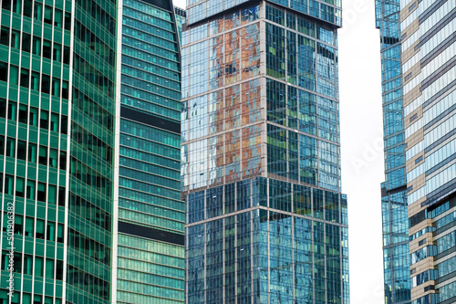Moscow city glass skyscrapers