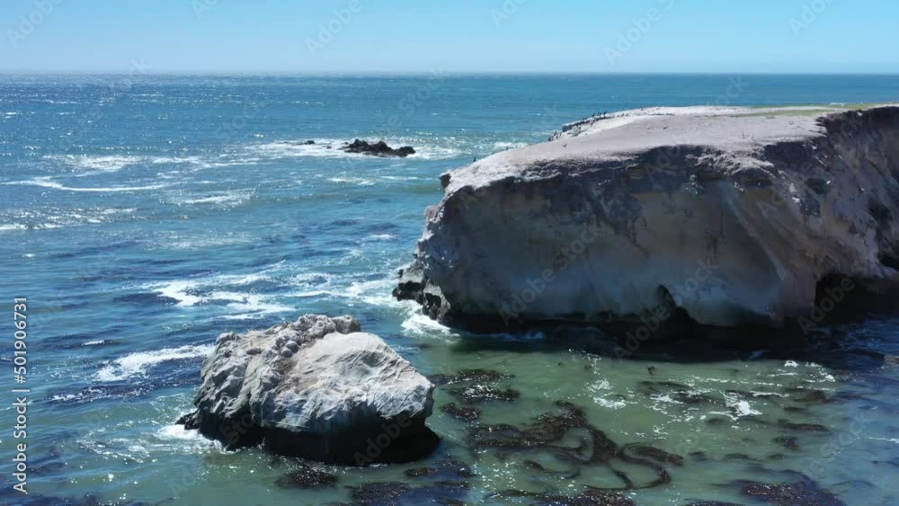 Pismo Beach California - Drone View of waves crashing Pismo Beach California - Drone View of waves crashing