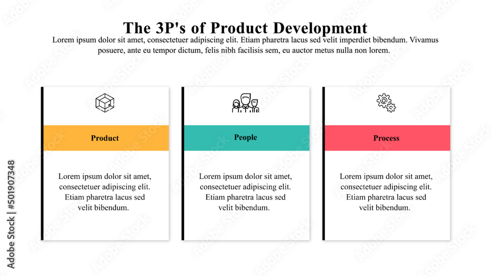 Infographic template of 3p's of product development. Stock Vector ...