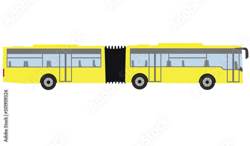 Yellow  double bus. vector illustration