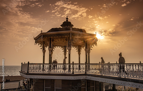 Sunset over The Bandstand in Brighton England