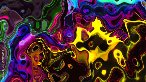 3d Render modern colorful flow background. Multicolor Liquid Wave. Abstract design