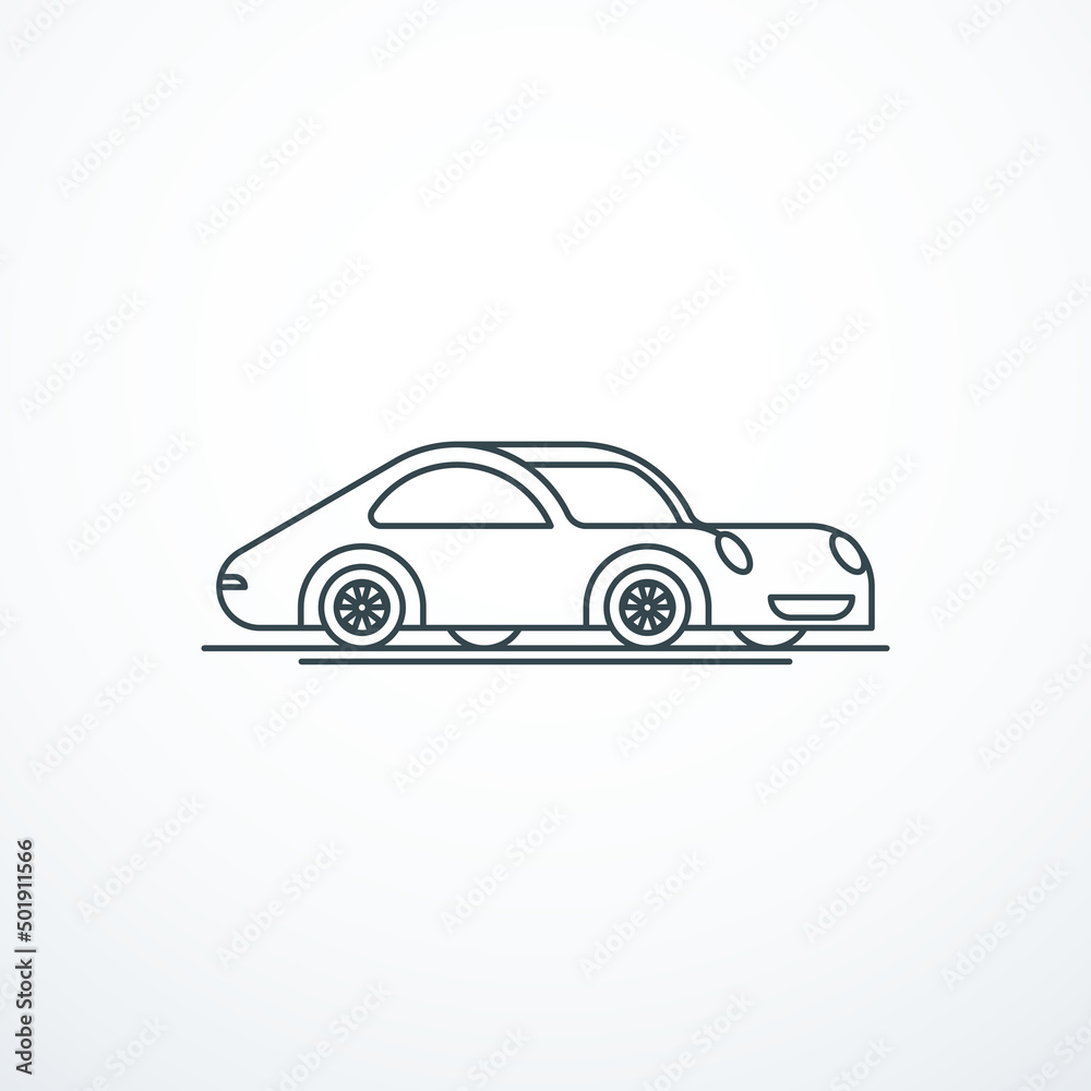 Car icon. Vintage sport car vector illustration