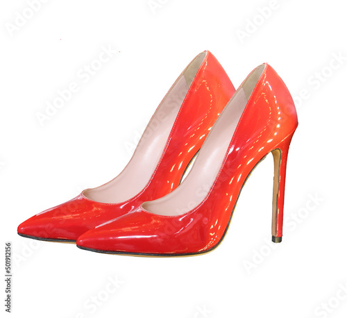 red women's shoes with stiletto heel- photo