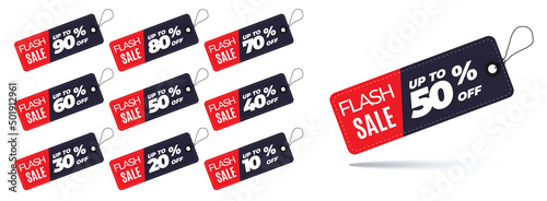 Discount offer sale banners. Best deal price stickers. Flash sale special offer tags.