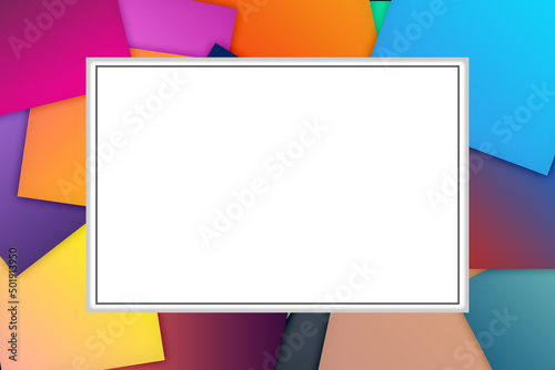 abstract background with blank page, sheet, paper for text. multicolor creative shapes design for brand production
