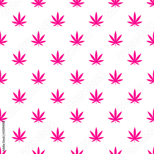 Cannabis Leaf (Hemp) Marijuana Pink Pattern