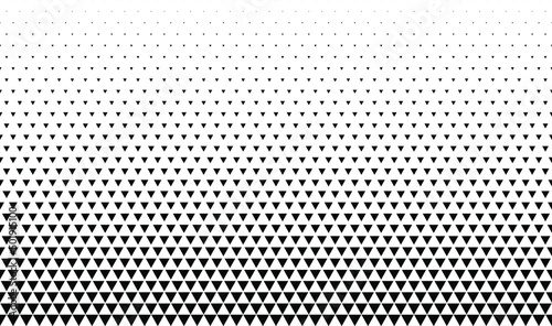 Geometric pattern of black triangles on a white background.Radial method.