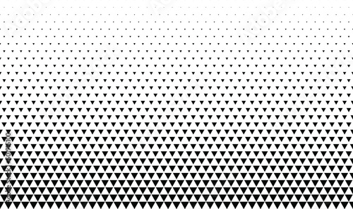 Geometric pattern of black triangles on a white background.Radial method.