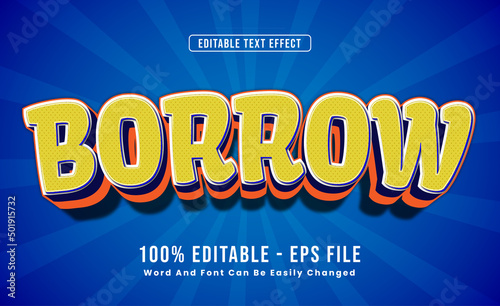 Editable Text Effects Borrow Words and fonts can be changed