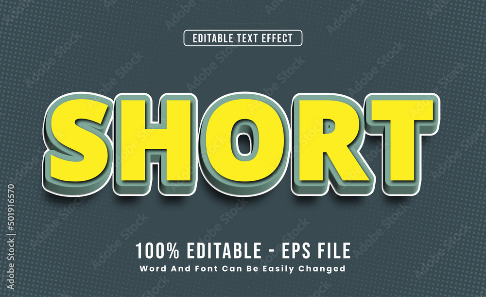 Editable Text Effects Short Words and fonts can be changed
