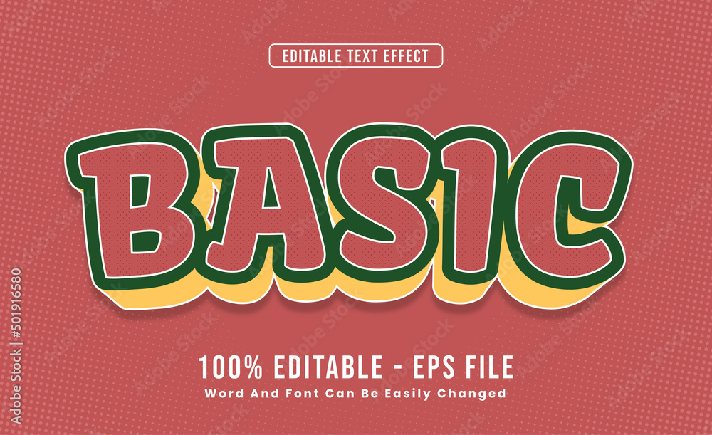 Editable Text Effects Basic Words and fonts can be changed
