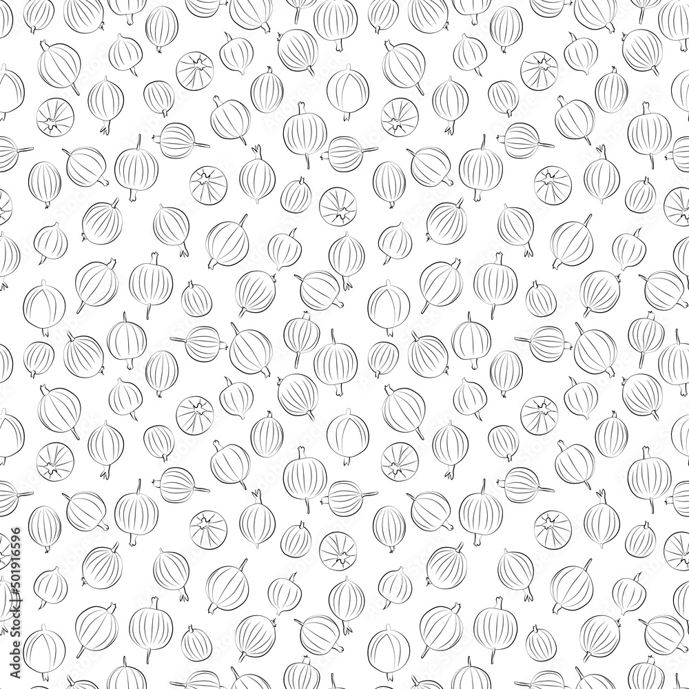 A set of seamless patterns of gooseberries, leaves and fruits, 1000x1000 pixels. Vector grafic A set of seamless patterns of gooseberries, leaves and fruits, 1000x1000 pixels. Vector grafic