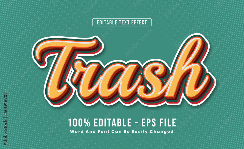 Editable Text Effects Trash Words and fonts can be changed